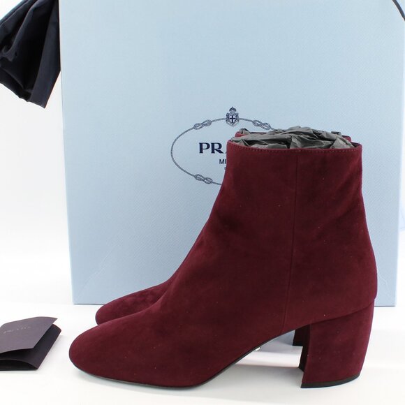 NEW Prada Suede Ankle Boots 36.5 | Work, Date Night & Elegant Fall Looks - Picture 1 of 16